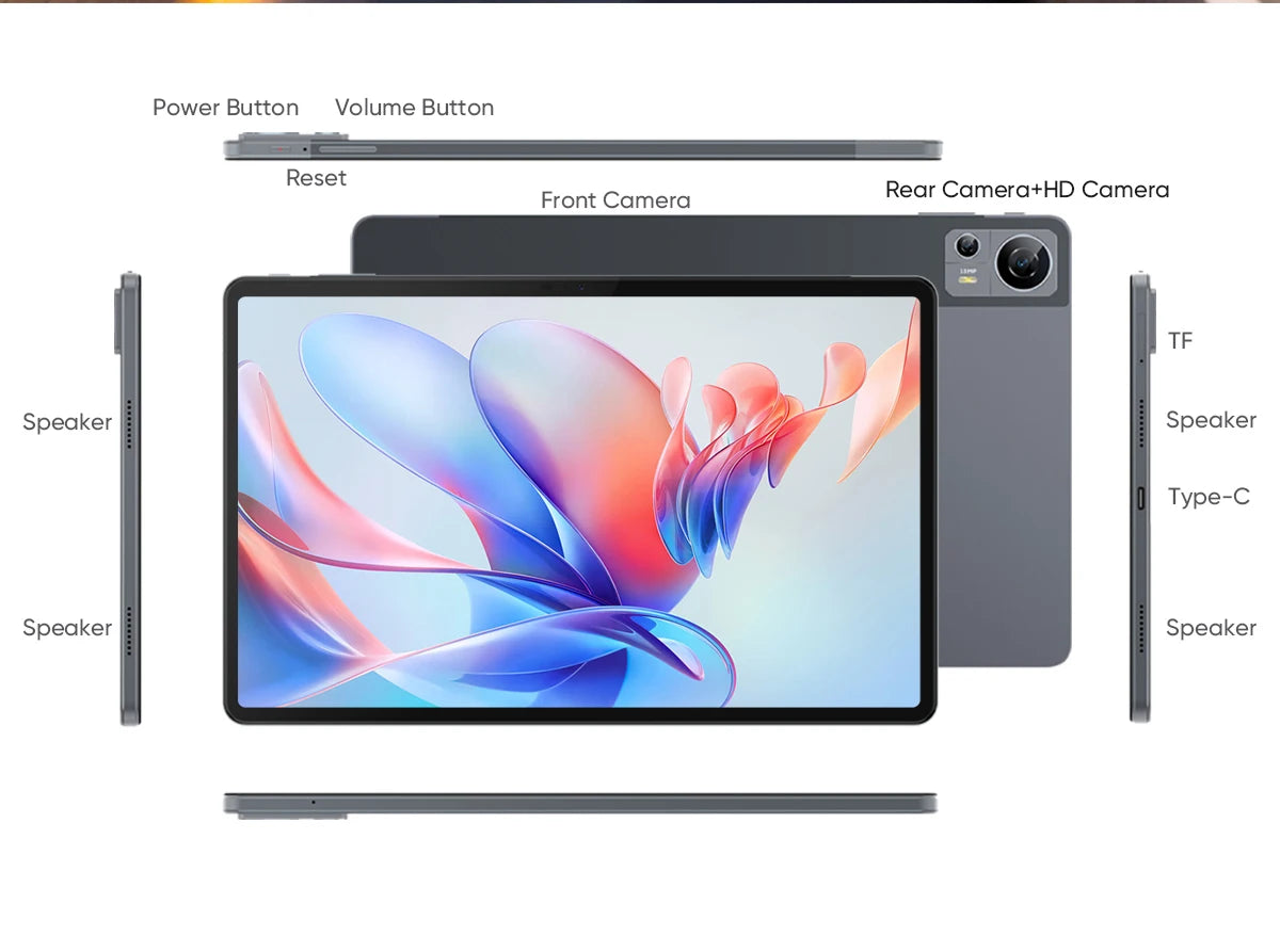 Tablette N-one NPad X1 MTK G99 8 cœurs 10,95 pouces Android 13 Charge rapide 8 600 mAh MAX 16 Go 128 Go 2 000 x 1 200 FHD 4G LTE Support L1