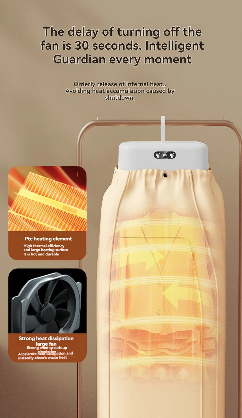 Mini sèche-linge portable pliable et électrique, intelligent, à séchage rapide et minuté, avec sac de séchage, compact et de voyage