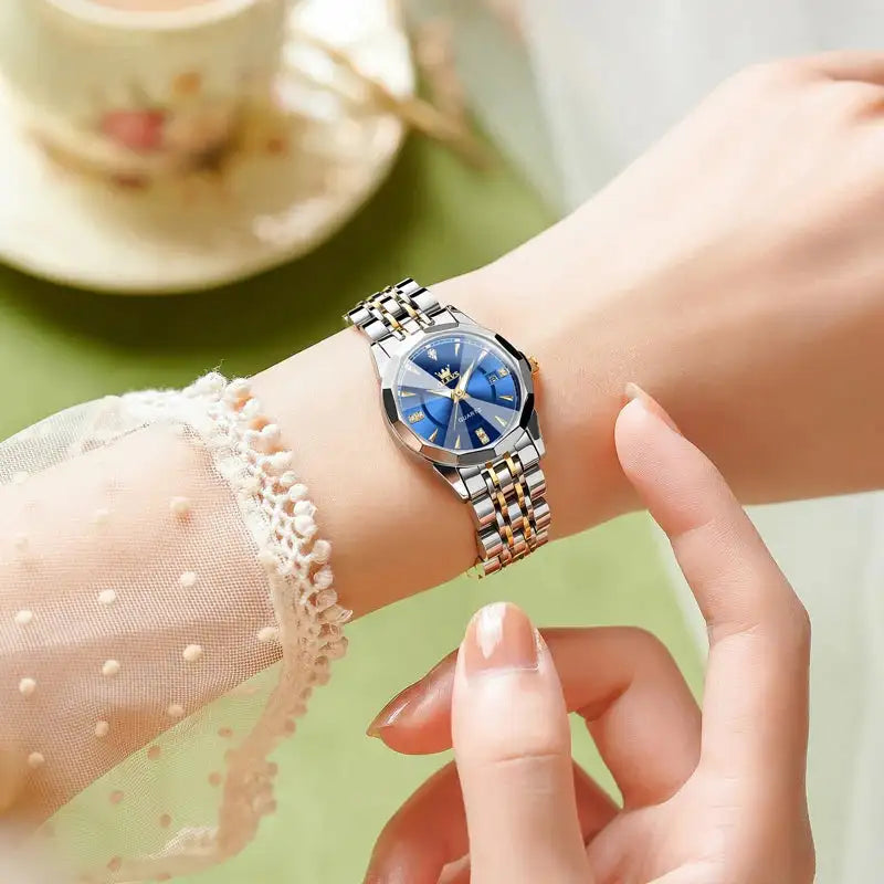 OLEVS Original Brand Elegant Women's Watches Waterproof Luminous Quartz Watch for Lady Necklace Bracelet Gift Box Set Calendar - Lootquake