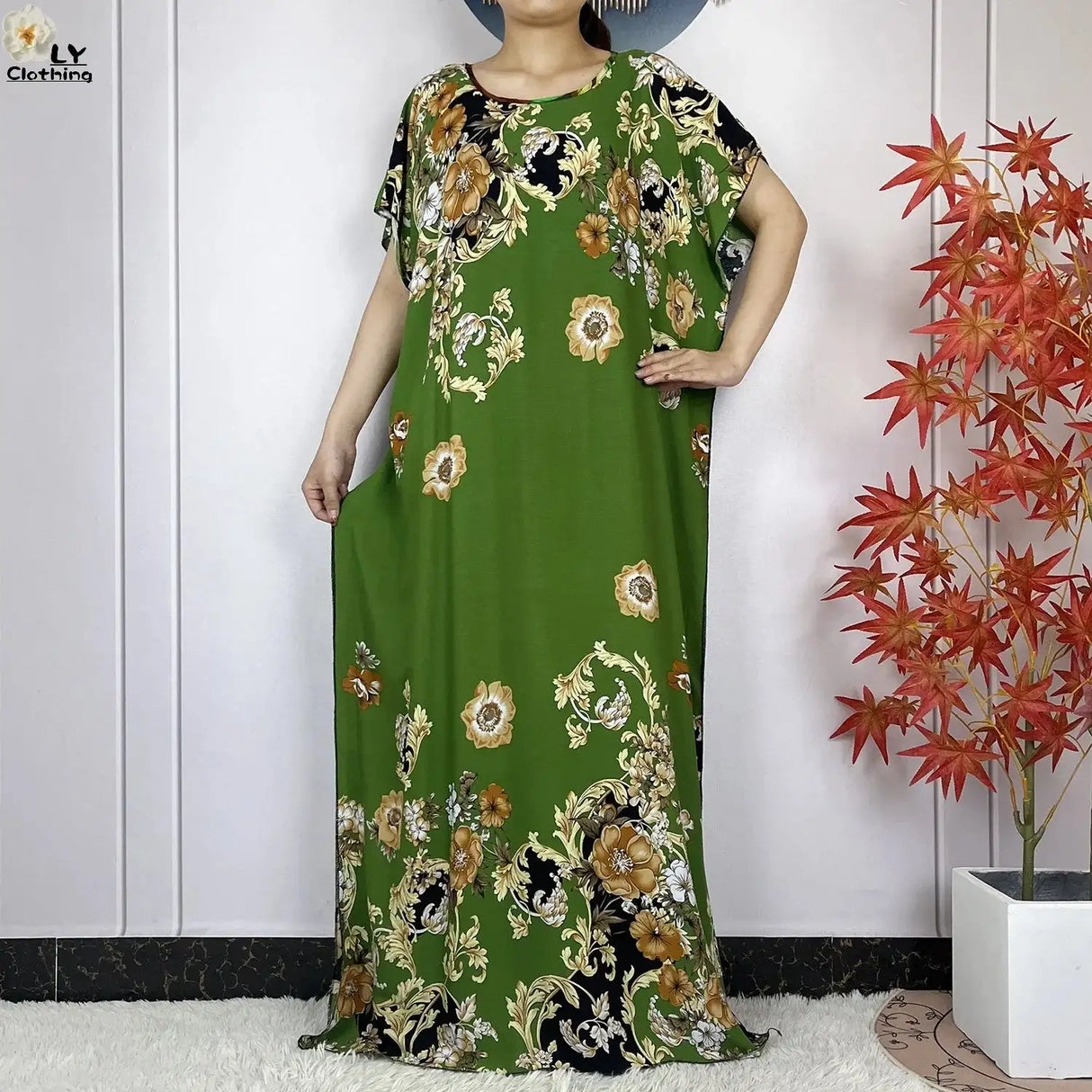 2024 Latest Muslim Sets Women Clothing Cotton Floral Loose Dashiki Long Dress African Abaya Dubai Traditional Islamic Clothing - Lootquake