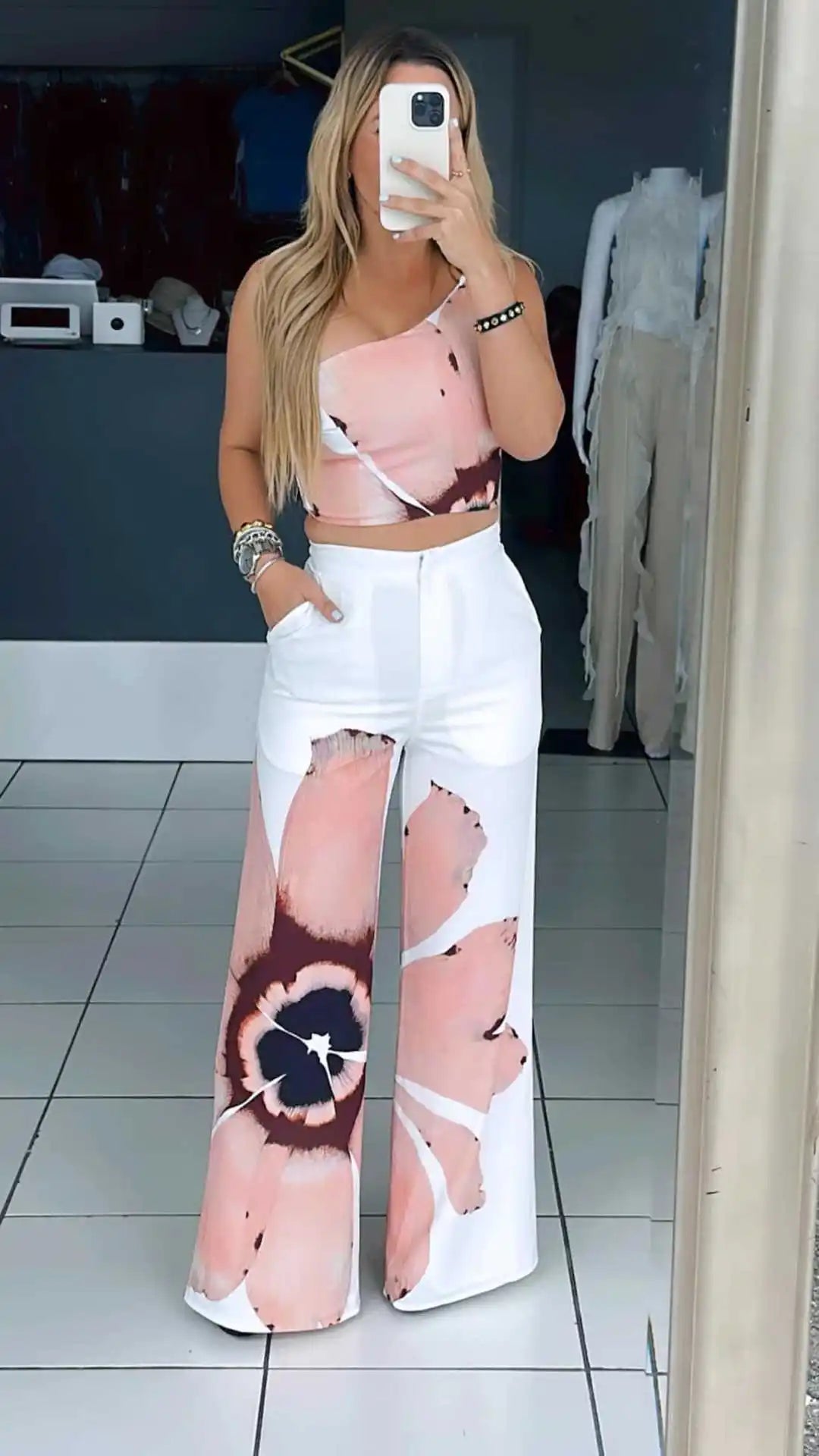 2 Piece Women Sets 2024 New Arrival Summer Autumn Matching Printing Two Pieces Sets Sleeveless Top And Pants Suits Outfits - Lootquake