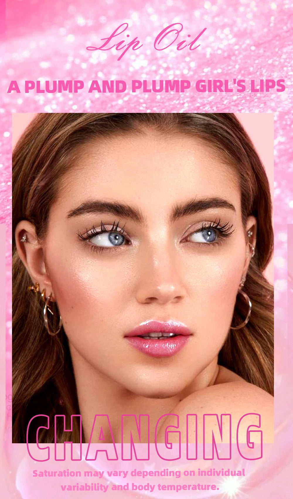 QIBEST - Bálsamo labial mágico con cambio de color cálido, brillo labial transparente, hidratante, brillo labial brillante, cosméticos para labios