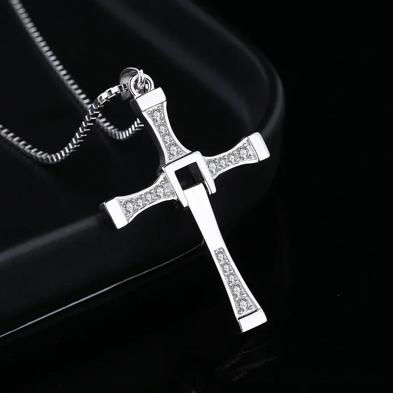 Fast And Furious Movie Dominic Toretto Cross Necklace Pendant 925 Sterling Silver Jewelry For Women Men Couple Lovers Xmas Gifts - Lootquake