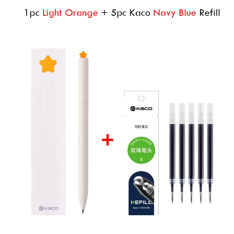 Juegos de bolígrafos de gel KACO, útiles escolares y de oficina para niños, de 0,5 mm de alta capacidad, con forma de corazón o signo del zodiaco, artículos de escritura, regalos de amor, artículos bonitos.