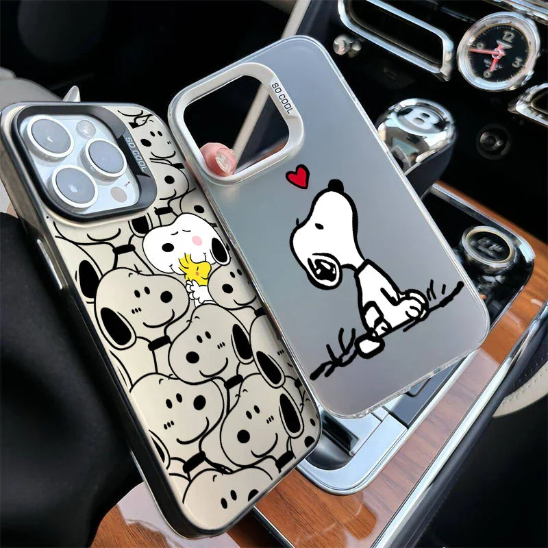 Preciosa funda de dibujos animados de Snoopy para iPhone