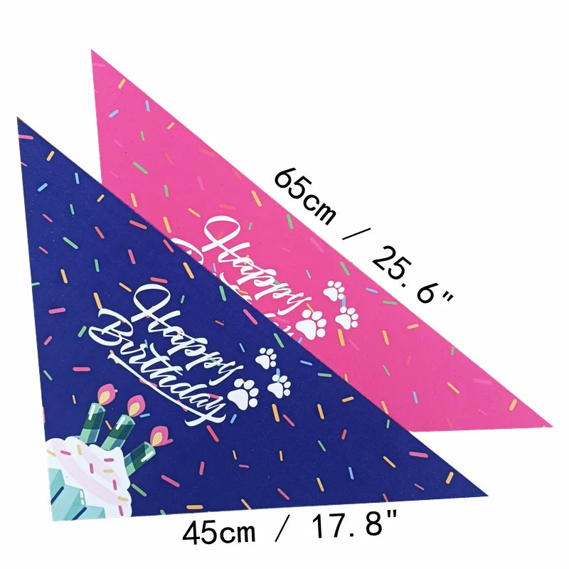 Bandana d'anniversaire pour chien, garçon et fille, fournitures de fête d'anniversaire pour animaux de compagnie, bavoirs triangulaires, écharpe, accessoires pour chien de grande taille