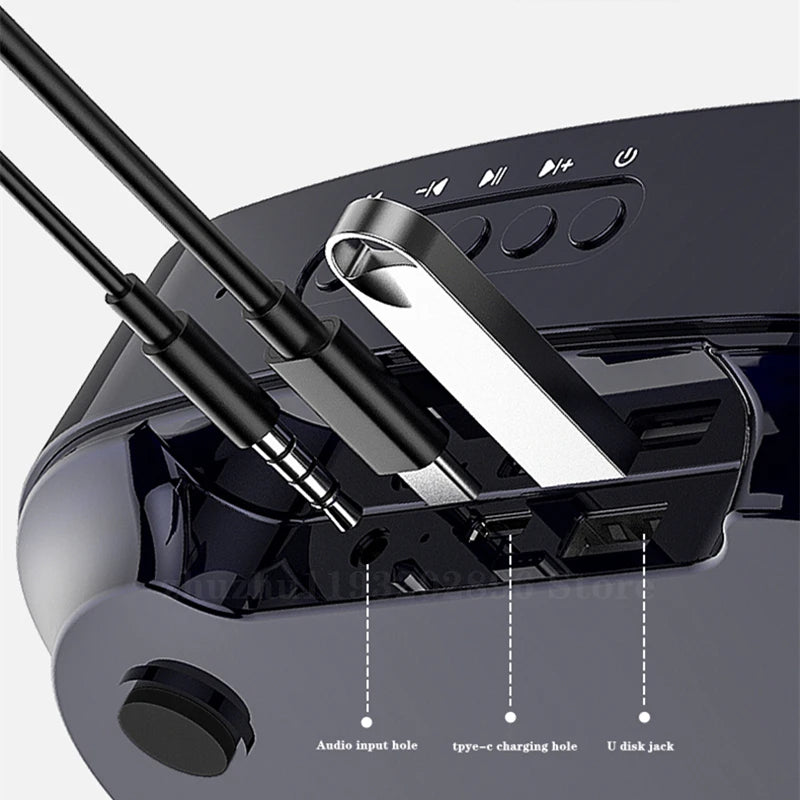 Enceinte Bluetooth sans fil murale, son surround 3D, radio FM multifonctionnelle, caisson de basses portable d'extérieur, longue durée de vie de la batterie
