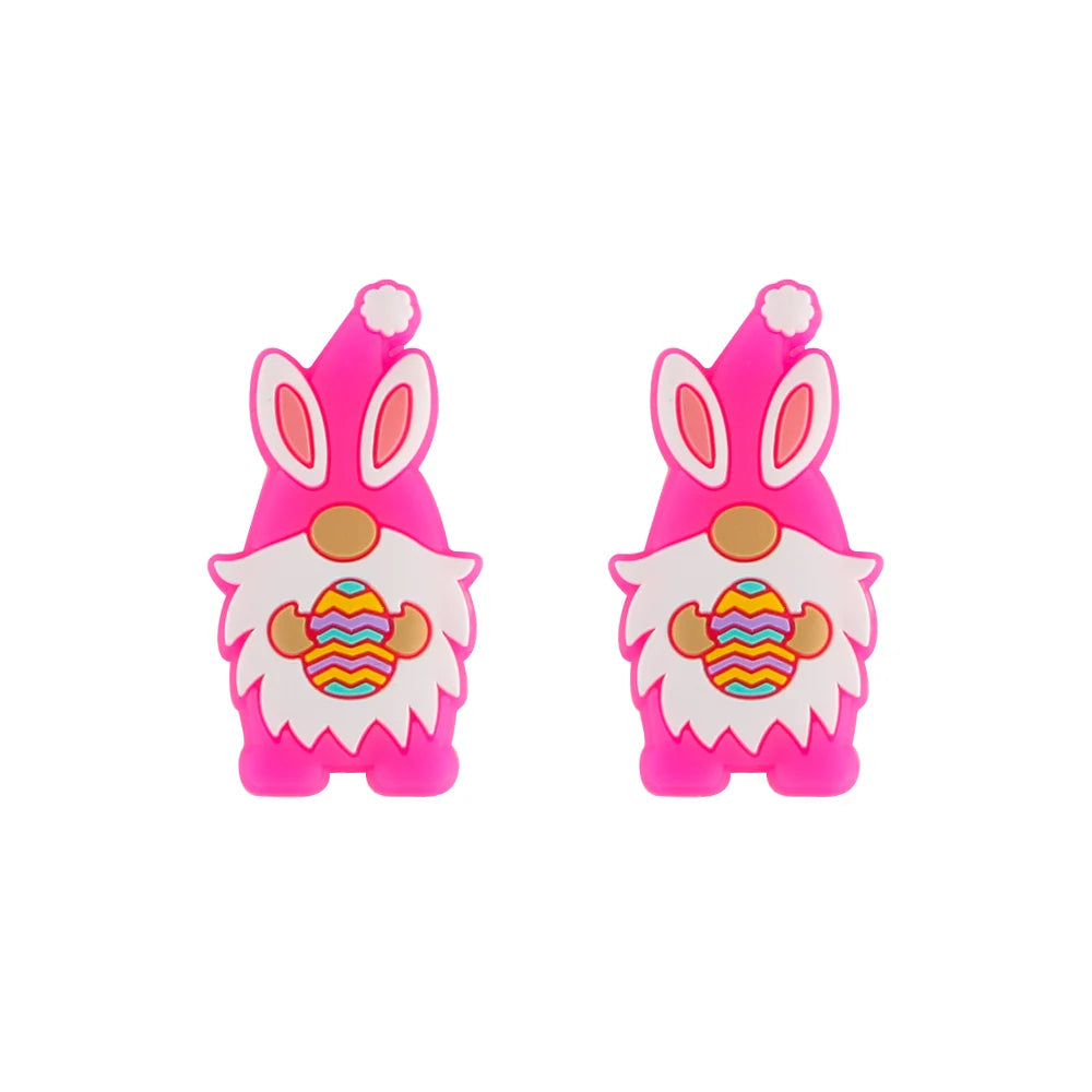 Kovict 5/10Pcs New Focal Silicone Beads Easter Series Bead For Jewelry Making DIY KeyChain Bracelet Necklace Pen Accessories