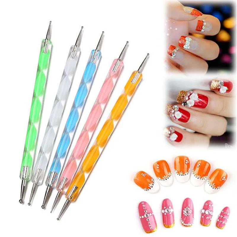 YIKOOLIN - Juego de 20 pinceles para manicura, esmalte de gel UV, kit de diseño de uñas acrílicas, herramientas de pintura DIY para manicura artística