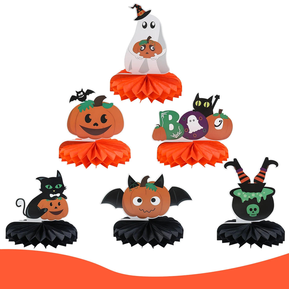 Happy Halloween Honeycomb Ornaments Halloween Decorations Scary Ghost Pumpkin Witch Honeycomb Props Halloween Party Decoration