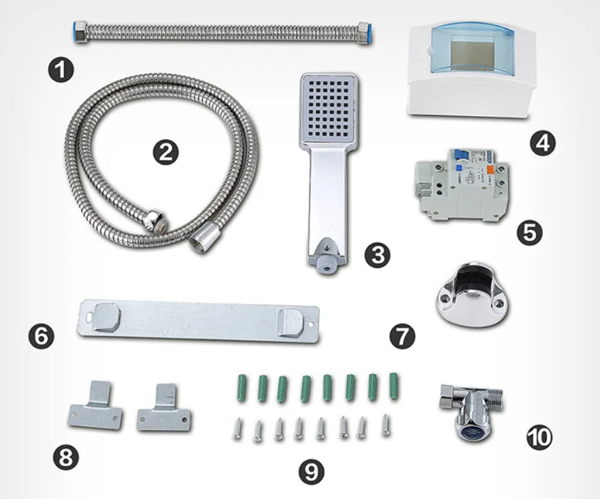 Chauffe-eau électrique instantané sans réservoir pour salle de bain, 110 V, 220 V, thermostat de douche sans réservoir, sûr, intelligent et automatique