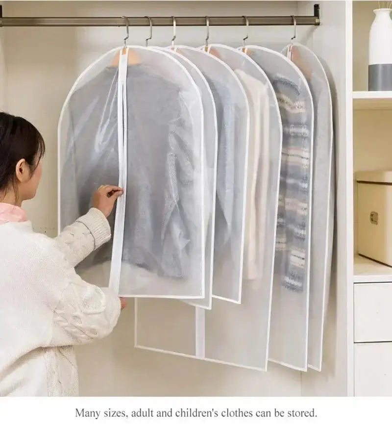 Dustproof Clothes Dust Cover Long Dress Suit Coat Dust Cover Closet Case Garment Storage Bag Clothes Wardrobes Hanging Organizer - Lootquake