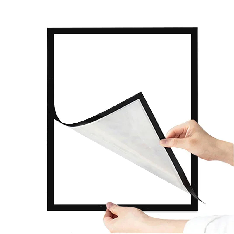 Marco de fotos magnético negro A4/A5/A6, columna publicitaria, columna publicitaria, marco de póster suave autoadhesivo, carpeta de certificados