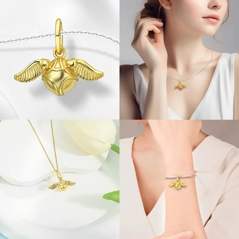 MINISO Charms Beads 925 Sterling Silver For 925 Original Harry 3mm Potter Bracelets Women Pendant DIY Jewelry Make Gifts - Lootquake