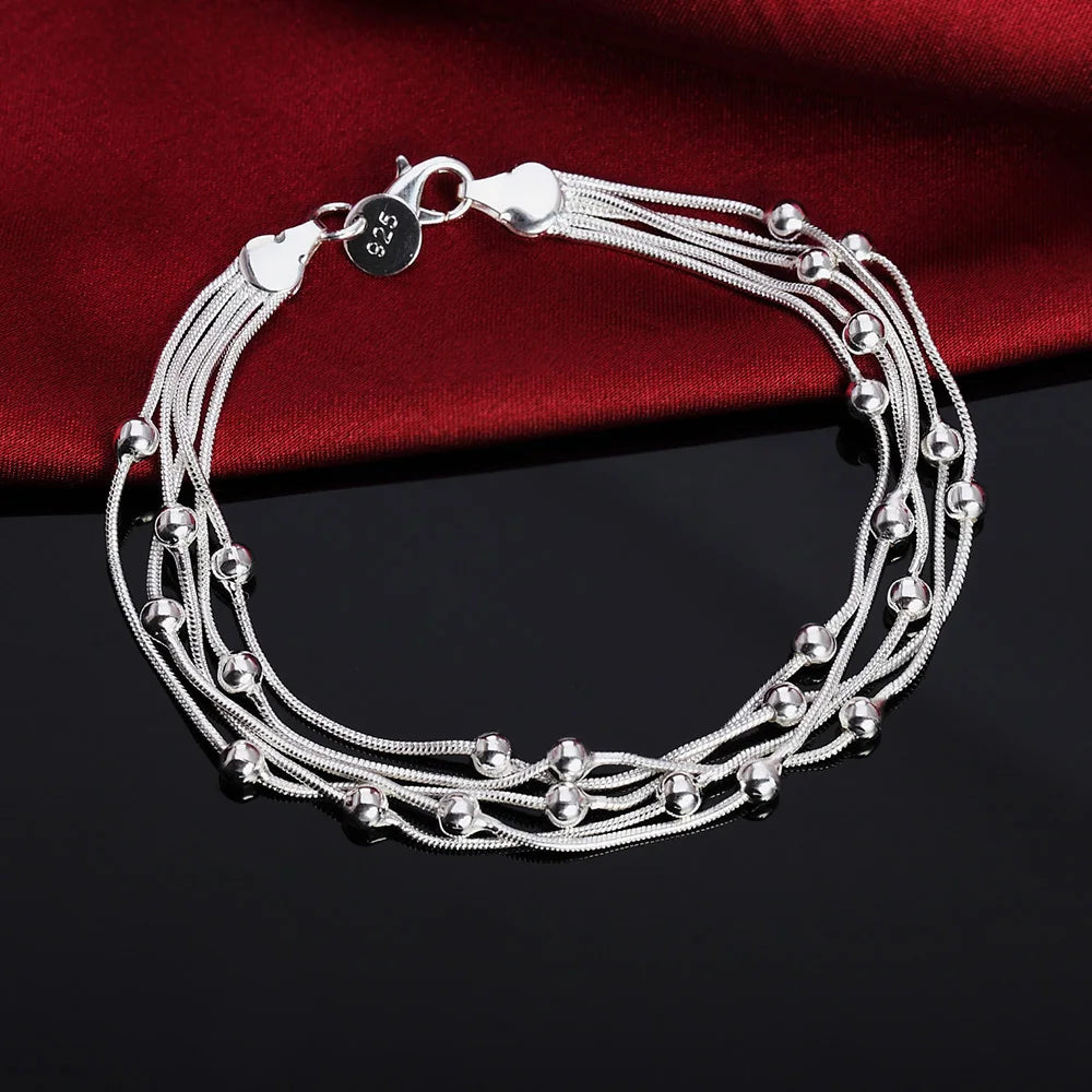 Fashion charm 925 Sterling Silver Bracelet for man woman Twisted rope chain fine jewelry Wedding party Christmas gift - Lootquake