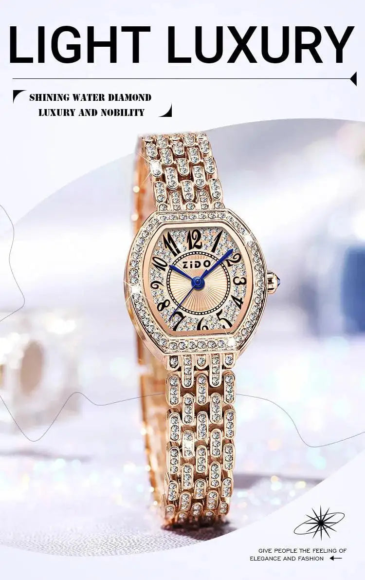 UTHAI L95 Women's Watch Light luxury Retro Barrel Shaped Digital Diamond inlaid Waterproof Ladies Fashion Quartz Clock Watches - Lootquake