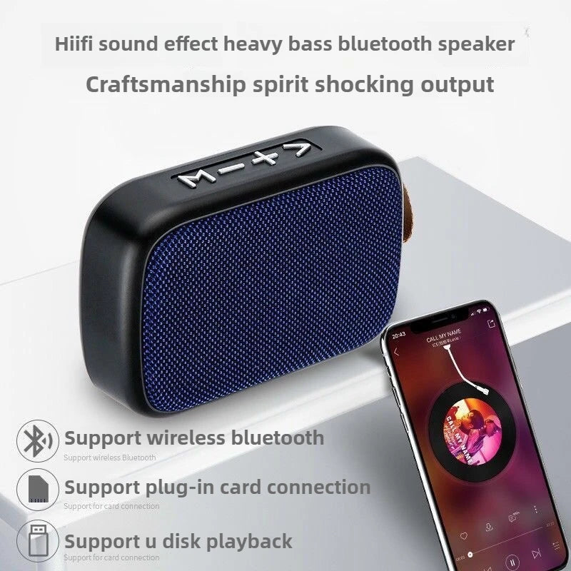 Altavoz Bluetooth inalámbrico para teléfono móvil, subwoofer, anunciador de voz de pago de alto volumen, altavoz pequeño con ranura para tarjeta