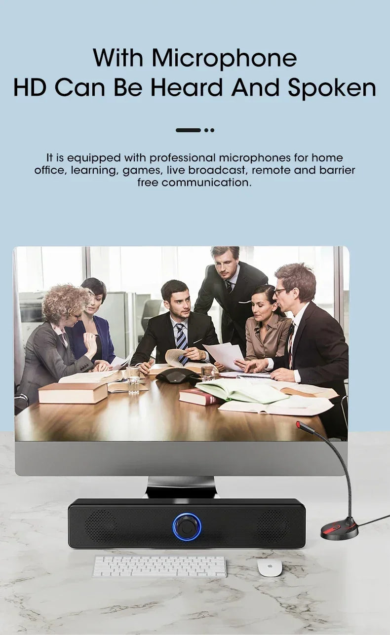 Ordinateur de bureau Bluetooth filaire de haute qualité à double usage Microphone à volume élevé Haut-parleur deux en un Système audio surround domestique