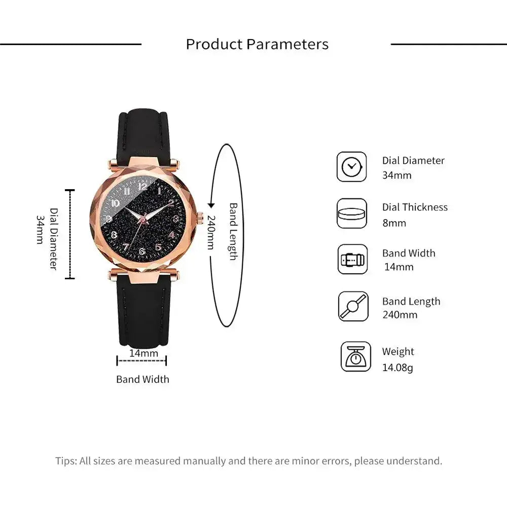 5pcs Set Womens Watches Set Ladies Fashion Watch Black Female New Simple Casual Womens Analog WristWatch Bracelet Gift No Box - Lootquake