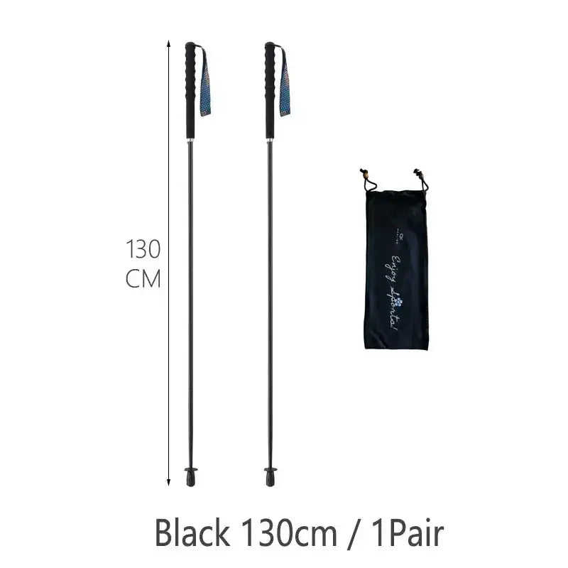 110g Ultra Light Weight Trekking Poles Folding Hiking Sticks Portable Carbon Fiber Collapsible Nordic Walking Cane Sticks Bags - Lootquake