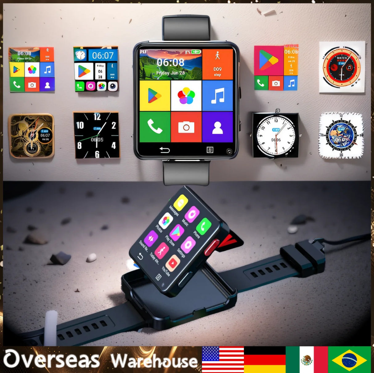 Reloj inteligente S998 4g 2025 para hombre y mujer, con Bluetooth, Wifi, Android, SIM, cámara impermeable, para exteriores