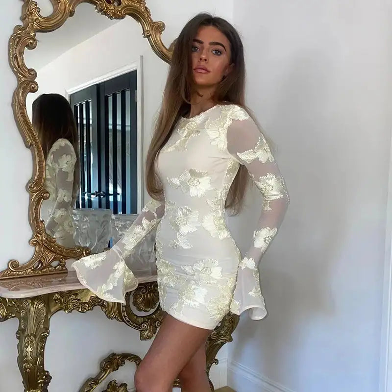 3D Flowers Mesh Patchwork Maxi Dresses Women Sleeveless Embroidered Floral Long Dress Elegant Evening Party Wedding Gowns - Lootquake