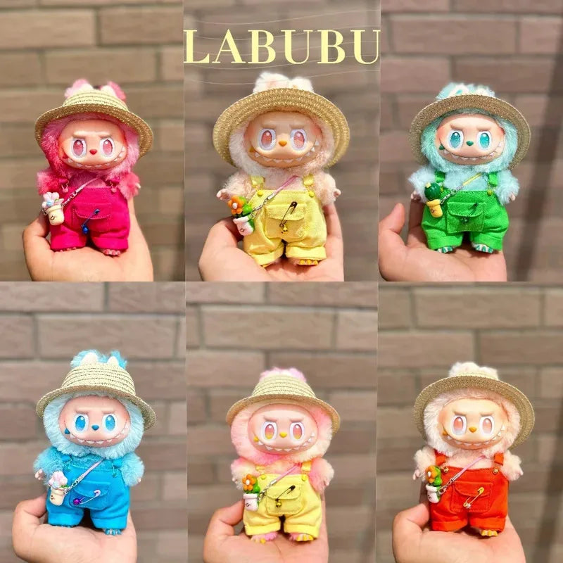 Vêtements de poupée Labubu Big Into Energy, combinaison d'été de remplacement avec chapeau de paille et ceinture pour Ropa Labubu