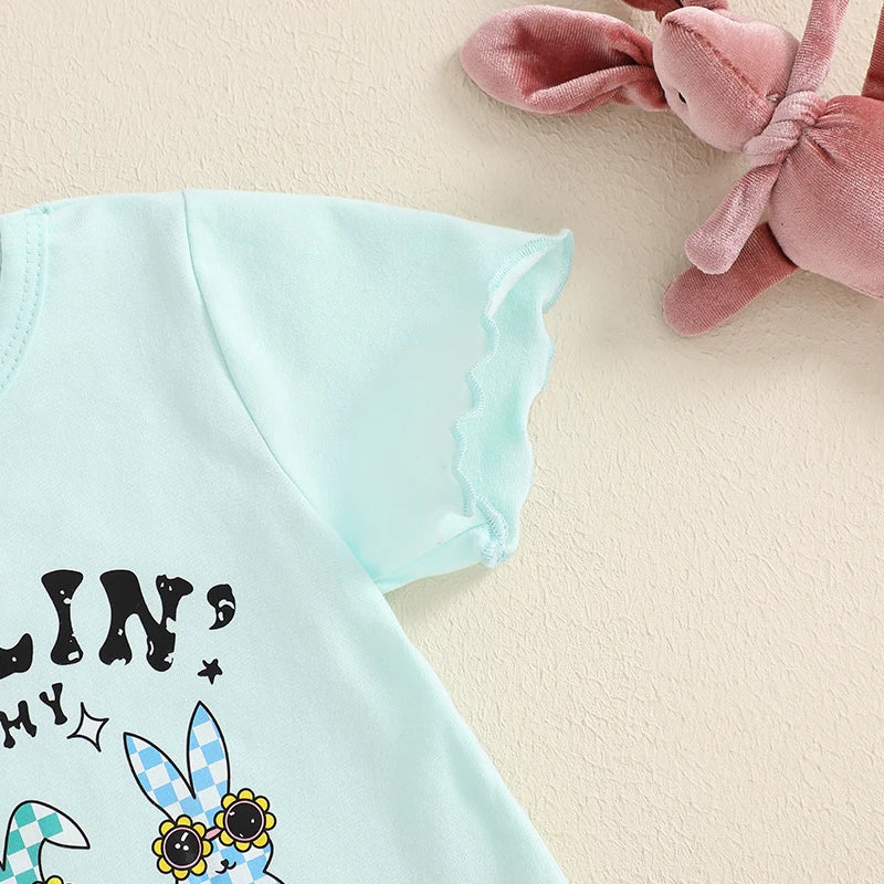 Adorable Infant Easter Dress Set with Bunny Graphic Tee and Fluffy Carrot Skirt for Baby Girls - 2 Piece Outfit - Lootquake