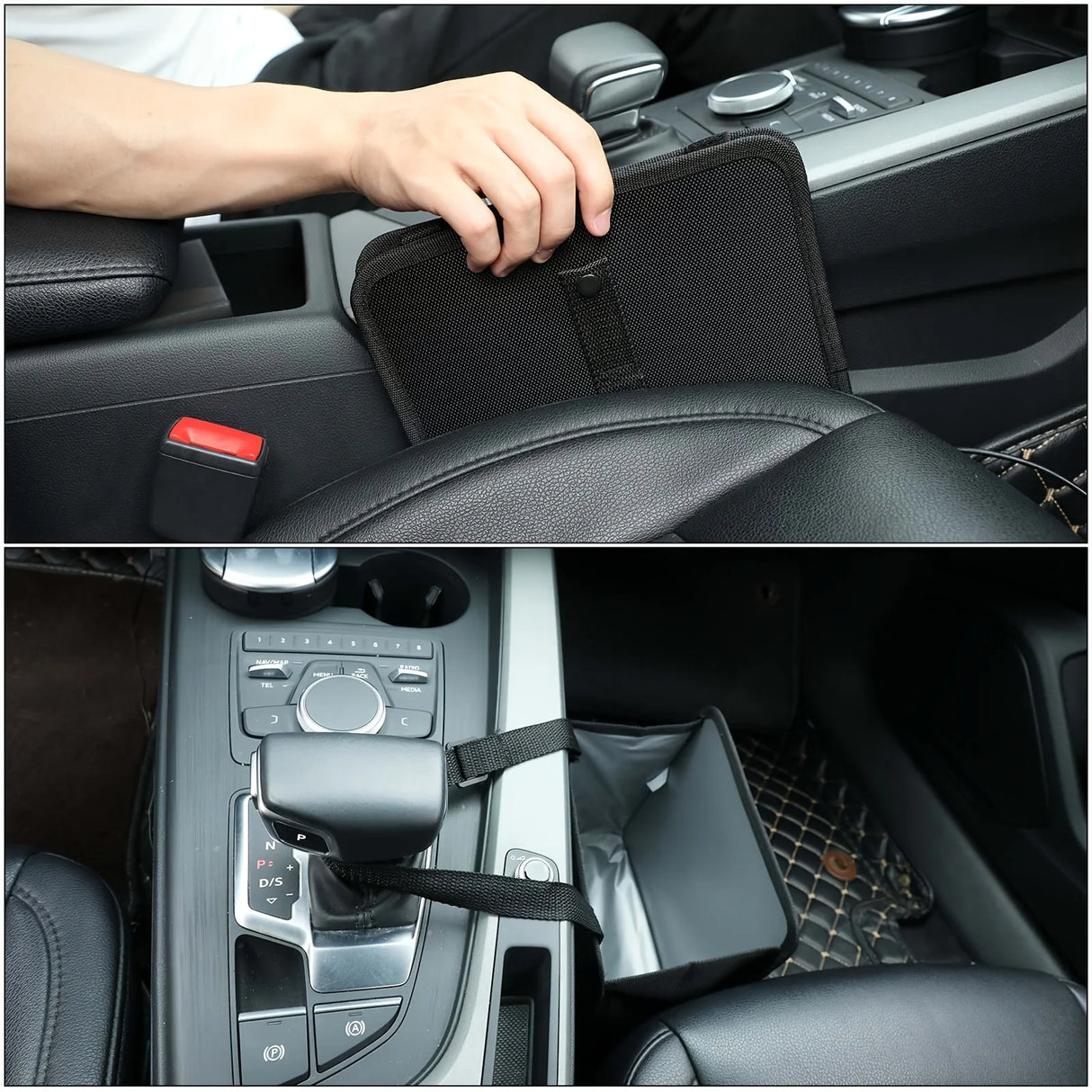 1PC Car mounted hanging garbage bin, multifunctional folding garbage bin, storage bag, storage bag, car interior accessories