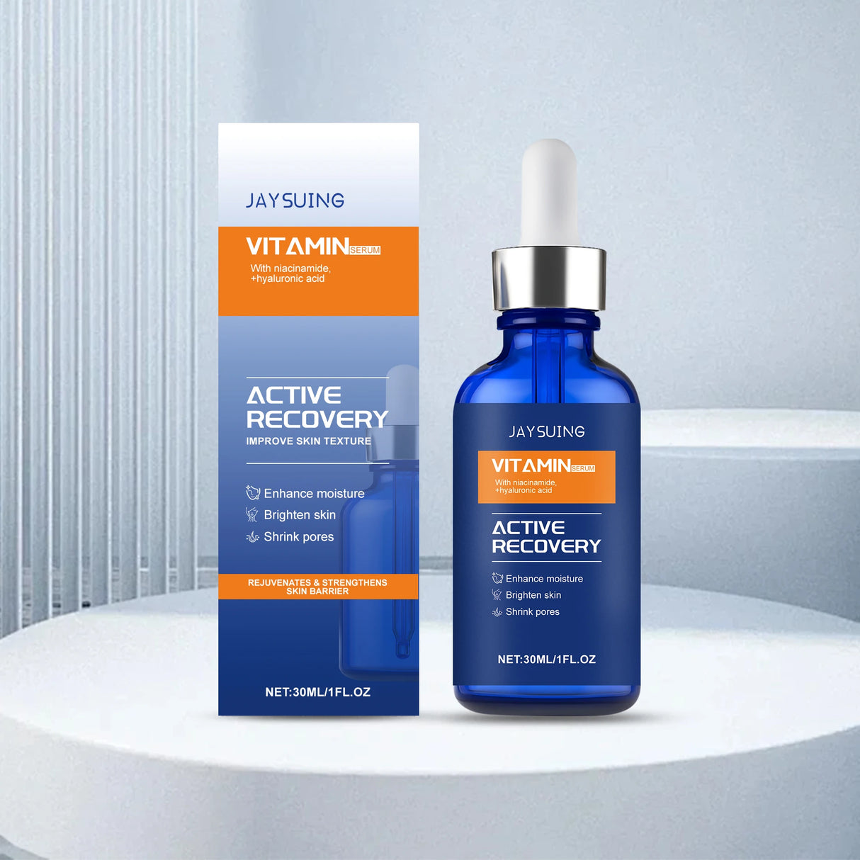 Vitamin C Face Serum with Hyaluronic Acid Nicotinamide Brightening Dark Spots Dullness Hydrate Shrink Pores Anti Aging Skincare