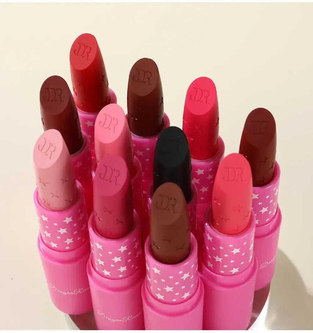 9 Colors Velvet Matte Lipsticks Pencil Waterproof Long Lasting Sexy Nude Pink Lip Stick Non-Stick Cup Makeup Lip Tint Cosmetics
