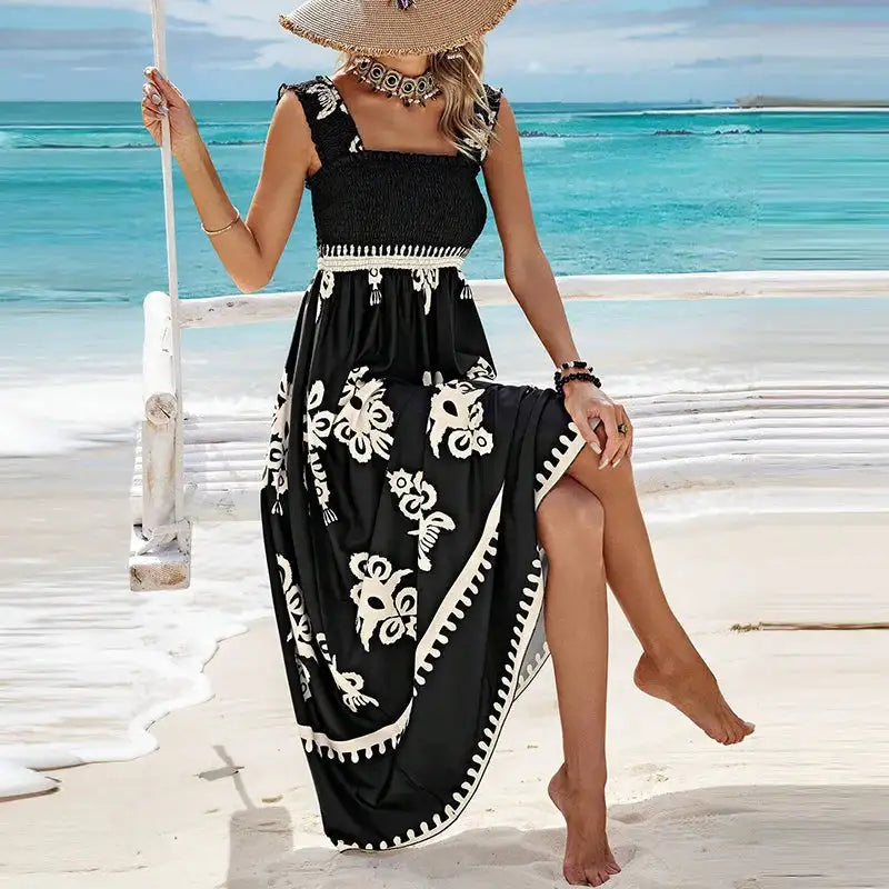 Summer Holiday Dress Women Casual Sleeveless A-Line Party Long Dress Boho Casual Sleeveless Party Dress 2024 - Lootquake