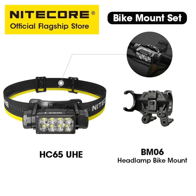 NITECORE HC65 UHE LED Headlamp 2000 Lumen USB-C Rechargeable 8 Core UHE LED Headlight Dual Beam,4000mAh 18650 Li-ion Battery - Lootquake