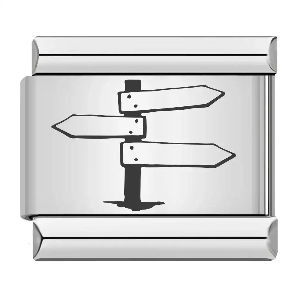 Italian Pendant Charm Bracelet DIY Modular Stainless Steel 9mm Sunrise Weather Vane Compass drift bottle Outdoor Adventure Gift - Lootquake