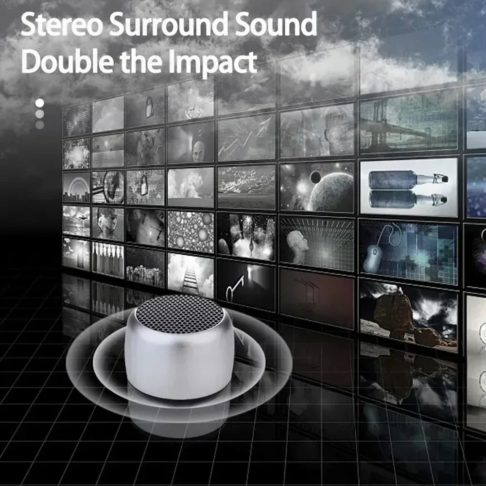 Mini altavoz Bluetooth con sonido HD y graves, el altavoz inalámbrico más pequeño para teléfono, PC y tableta con botón para selfies y función de llamada.