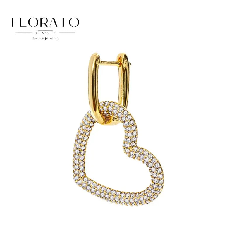 925 Sterling Silver Needle Micro-set Half Circle Zircon Hoop Ear Buckle Geometric Luxury Earrings Fashion Jewelry Gift Wholesale - Lootquake