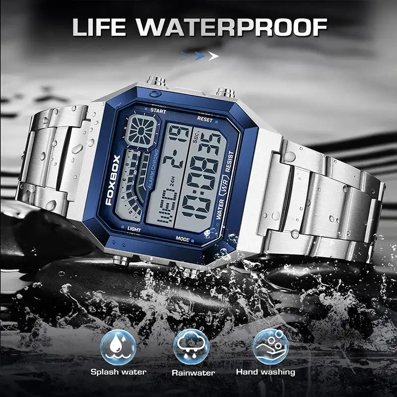LIGE 2025 Men's watches Luxury LED Luminous Date Wristwatch Waterproof Sports Square Casual Quartz Watches male reloj hommes - Lootquake