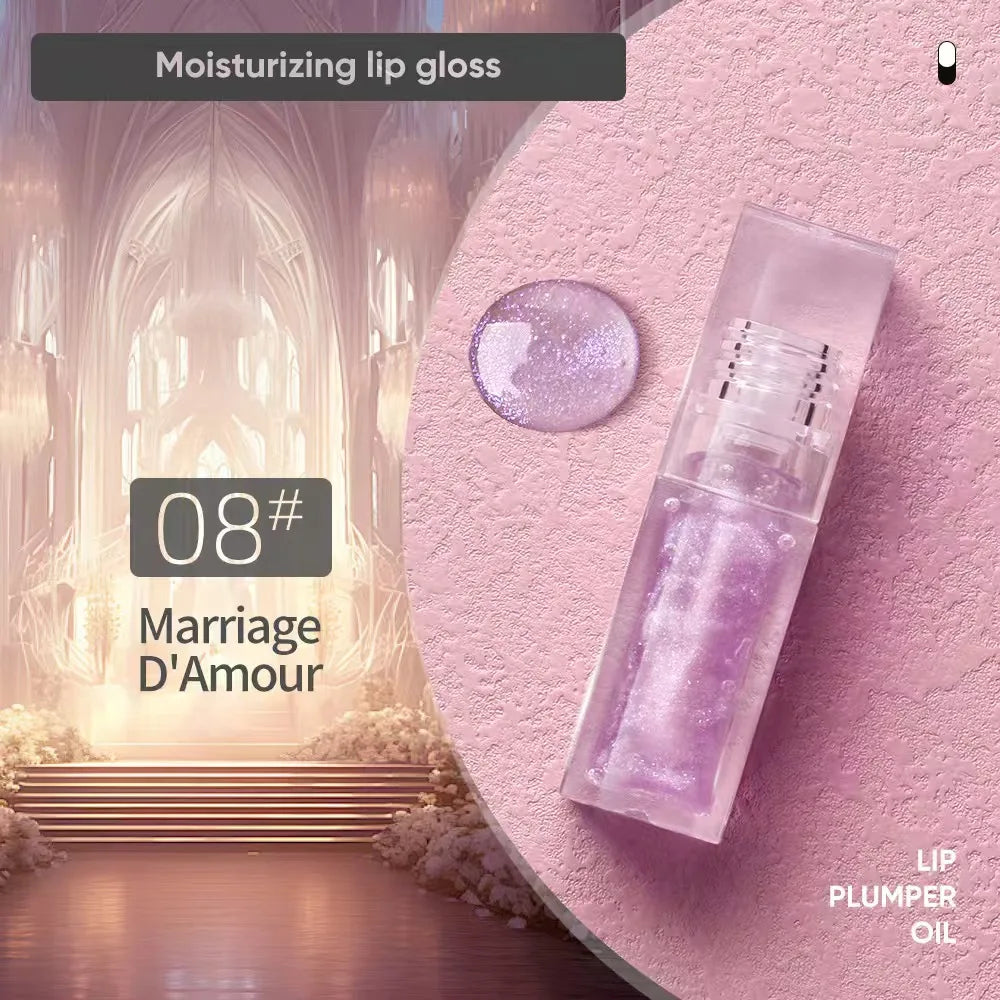 Gloss à lèvres transparent de marque privée, maquillage couleur, huile à lèvres repulpante, hydratant, waterproof, longue durée, cosmétiques personnalisés en vrac