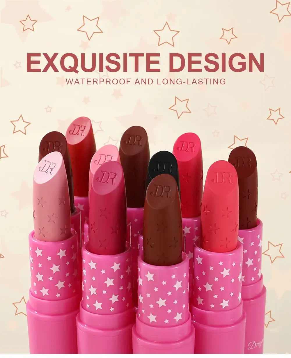 9 Colors Velvet Matte Lipsticks Pencil Waterproof Long Lasting Sexy Nude Pink Lip Stick Non-Stick Cup Makeup Lip Tint Cosmetics