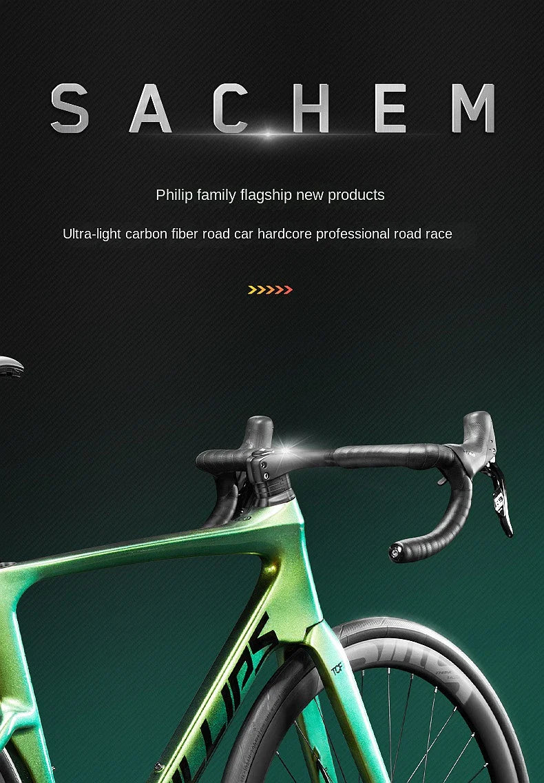 2025 New Ultra-Light Carbon Fiber Road Bike Fast Racing Bicycle with Hydraulic Disc Brakes 16/24-Speed Gear Shift Drop Handlebar