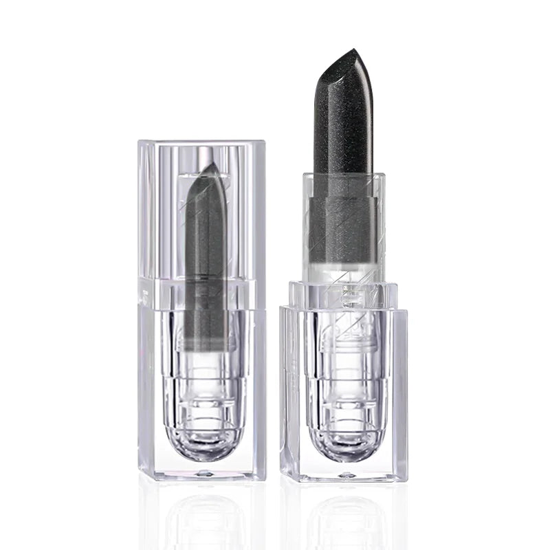 Lápiz labial con purpurina resistente al agua, brillo labial negro sexy, tinte labial brillante, cosméticos, maquillaje de labios para Halloween.