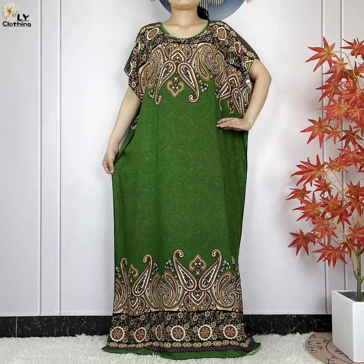 2024 Latest Muslim Sets Women Clothing Cotton Floral Loose Dashiki Long Dress African Abaya Dubai Traditional Islamic Clothing - Lootquake