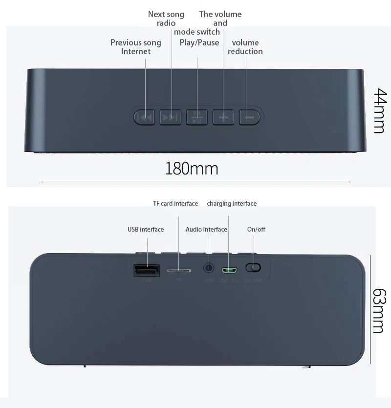 S11 Altavoz Bluetooth Pequeño Reproductor de Música Estéreo USB Tarjeta TF Hogar Deportes al Aire Libre Portátil Teléfono Móvil Coche Subwoofer Batería Grande