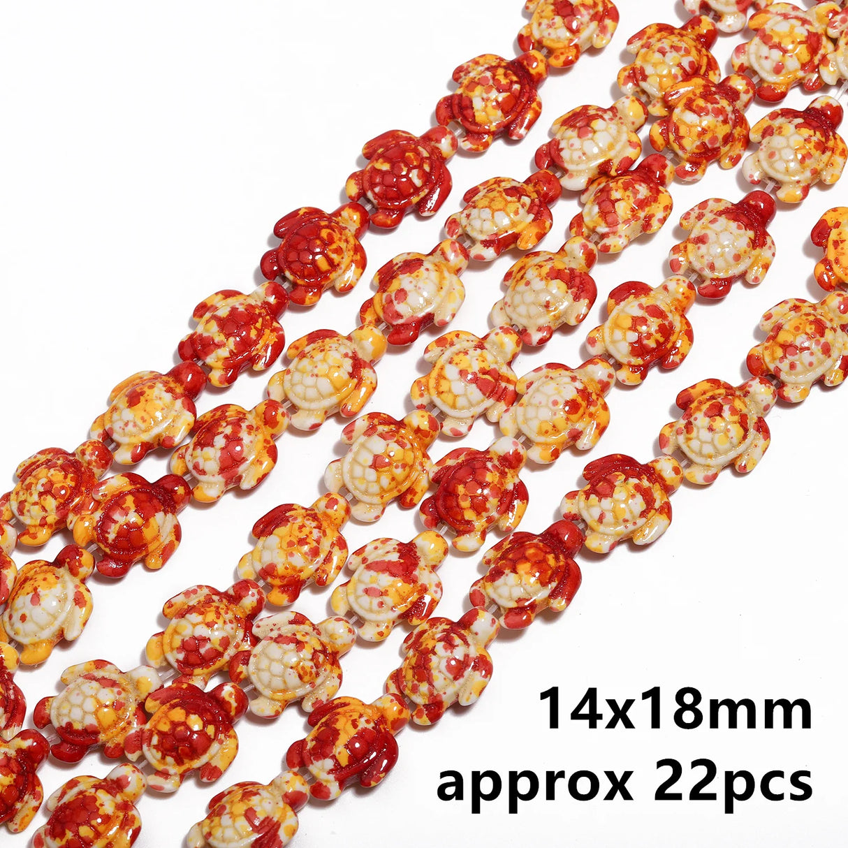 14x18mm 22pcs Sea Turtle Random Color Mix Natural Turquoise Stone Beads Bead for Jewelry Making DIY Ocean Series Bracelet - Lootquake