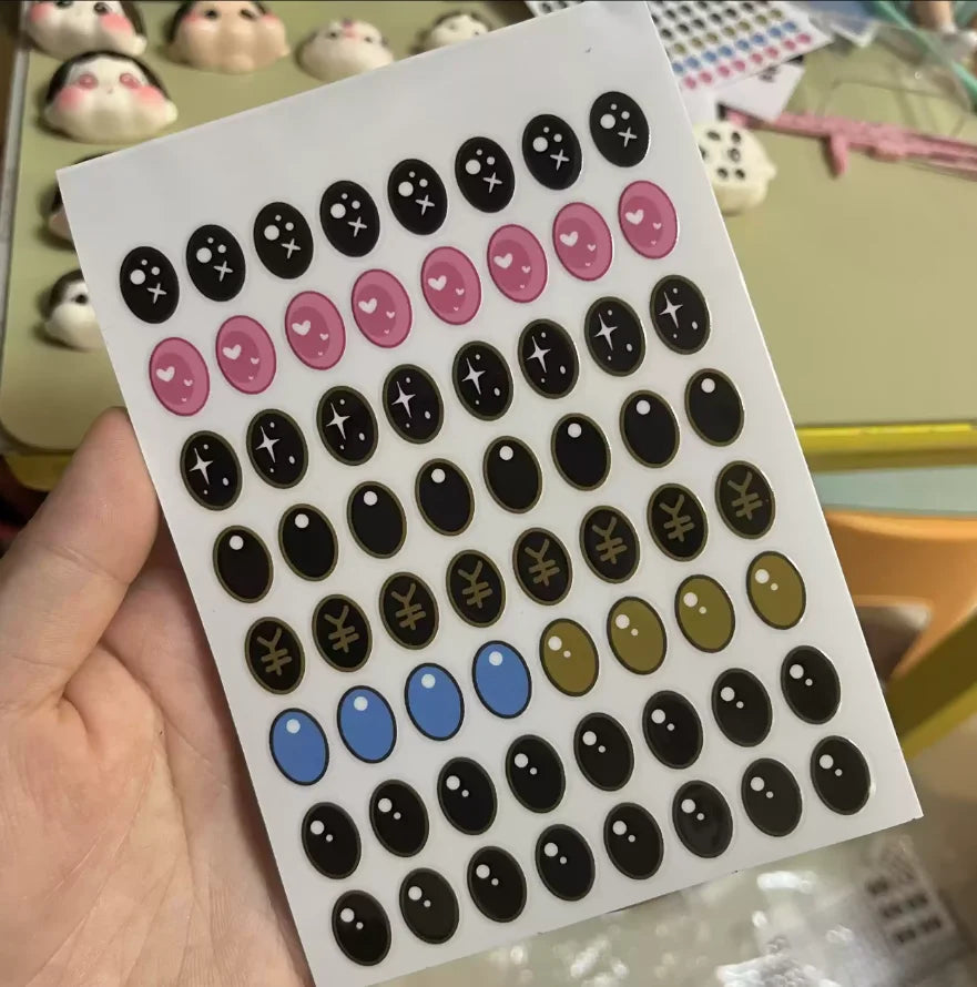 Autocollants pour les yeux Labubu V1v2, 17 cm, magnifiques et exquis, personnalisés, autocollants pour cils, poupées en vinyle, maquillage, outils de bricolage, accessoires