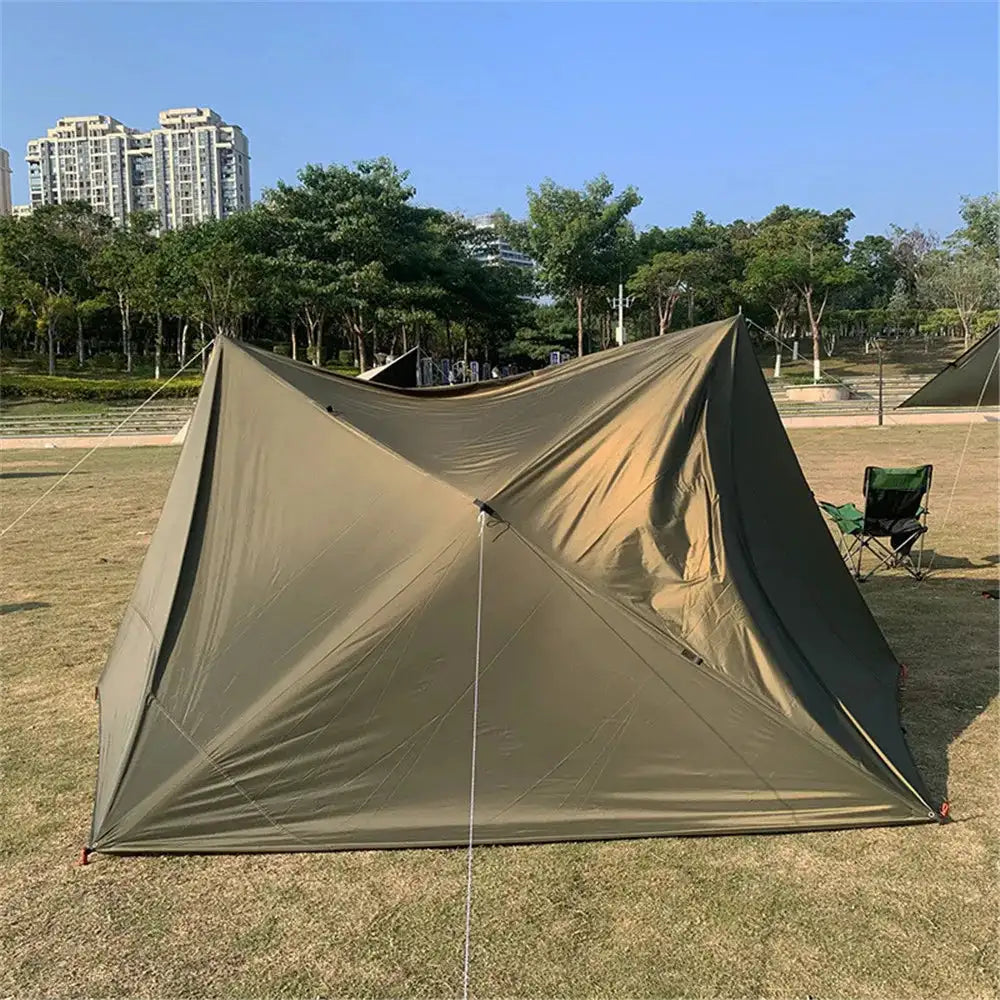 4x4m 4x3m 3x3m 19 Hang Points Tent Tarp Survival Sun Shelter Shade Canopy Outdoor Backpacking Waterproof Camping Awning SunShade - Lootquake