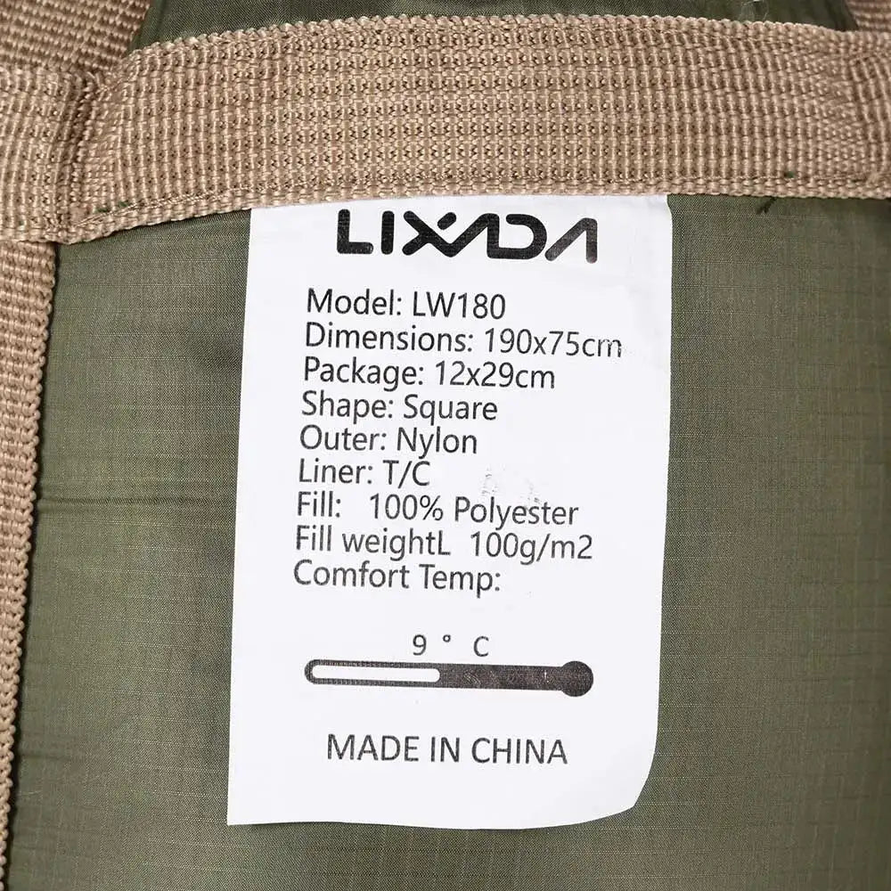 Lixada 190 * 75cm Outdoor Portable Envelope Sleeping Bag Camping Travel Hiking Multifunction Ultra-light 680g Backpacking - Lootquake