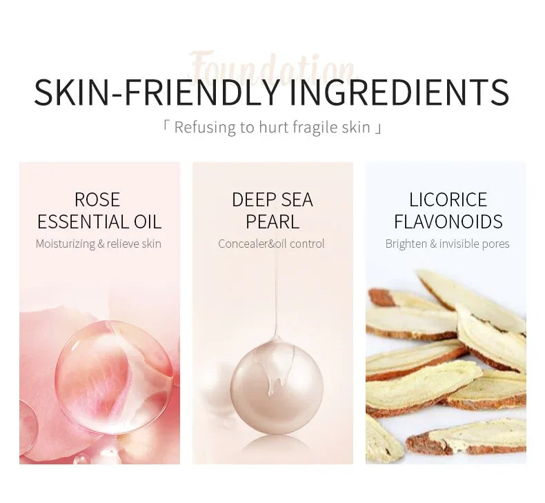 LAIKOU Base de maquillaje líquida hidratante de larga duración, cosmética facial, iluminadora natural, tono base, maquillaje, 30 ml