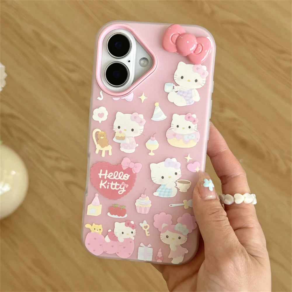Funda para teléfono con diseño de Hello Kitty en color rosa caramelo