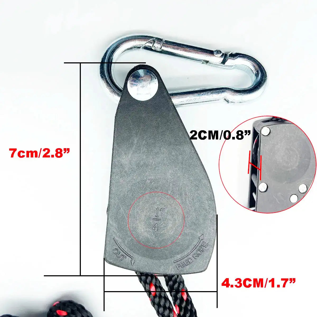 68kg 1/4 Ratchet for 6mm Rope Buckle Awning Wind Rope Tent Rope Fastener Fixed Buckle Pulley Hangers - Lootquake